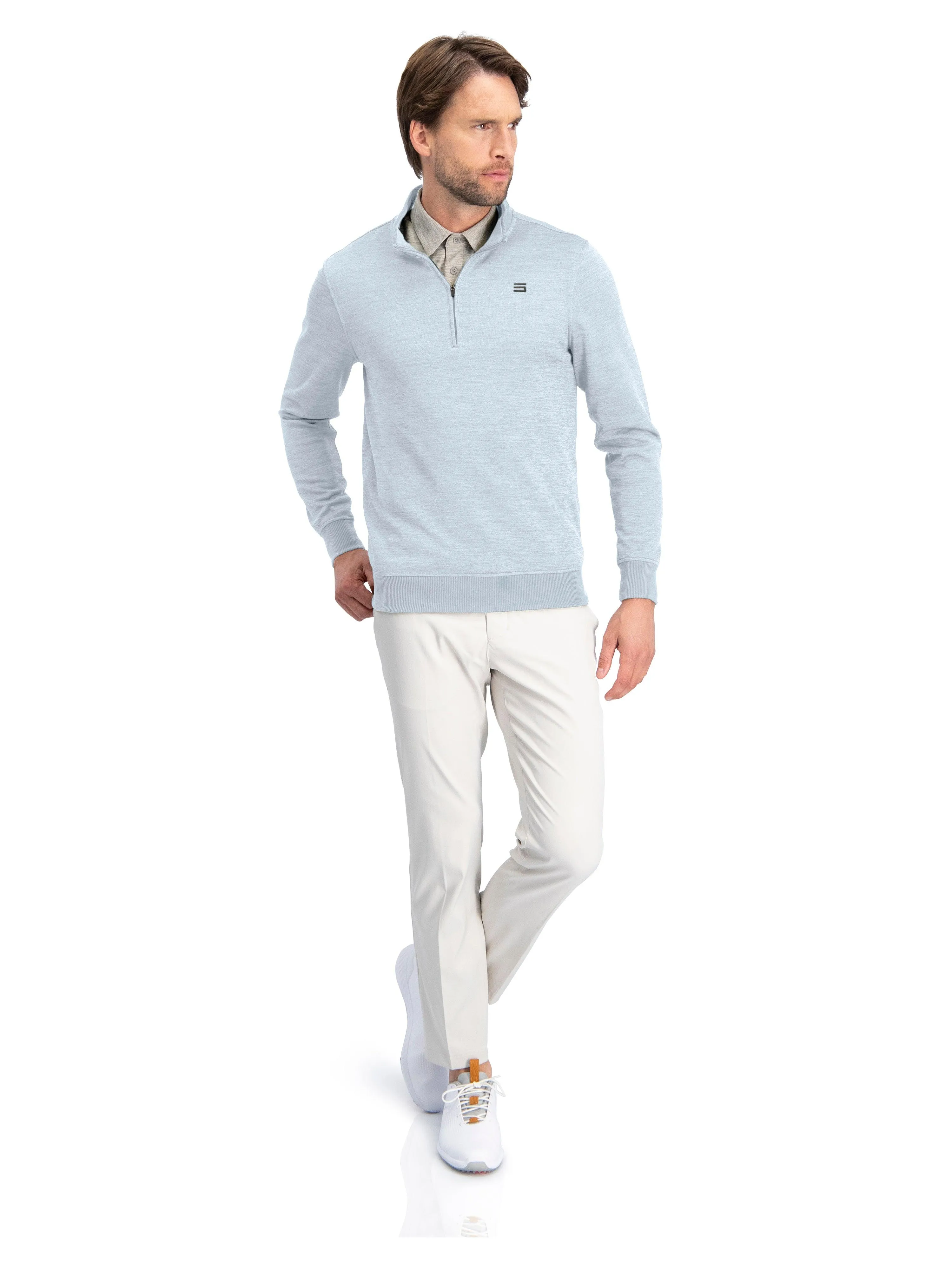 Fleece Dry Fit Pullover 1/4 Zip Golf Sweater - Tailored Fit
