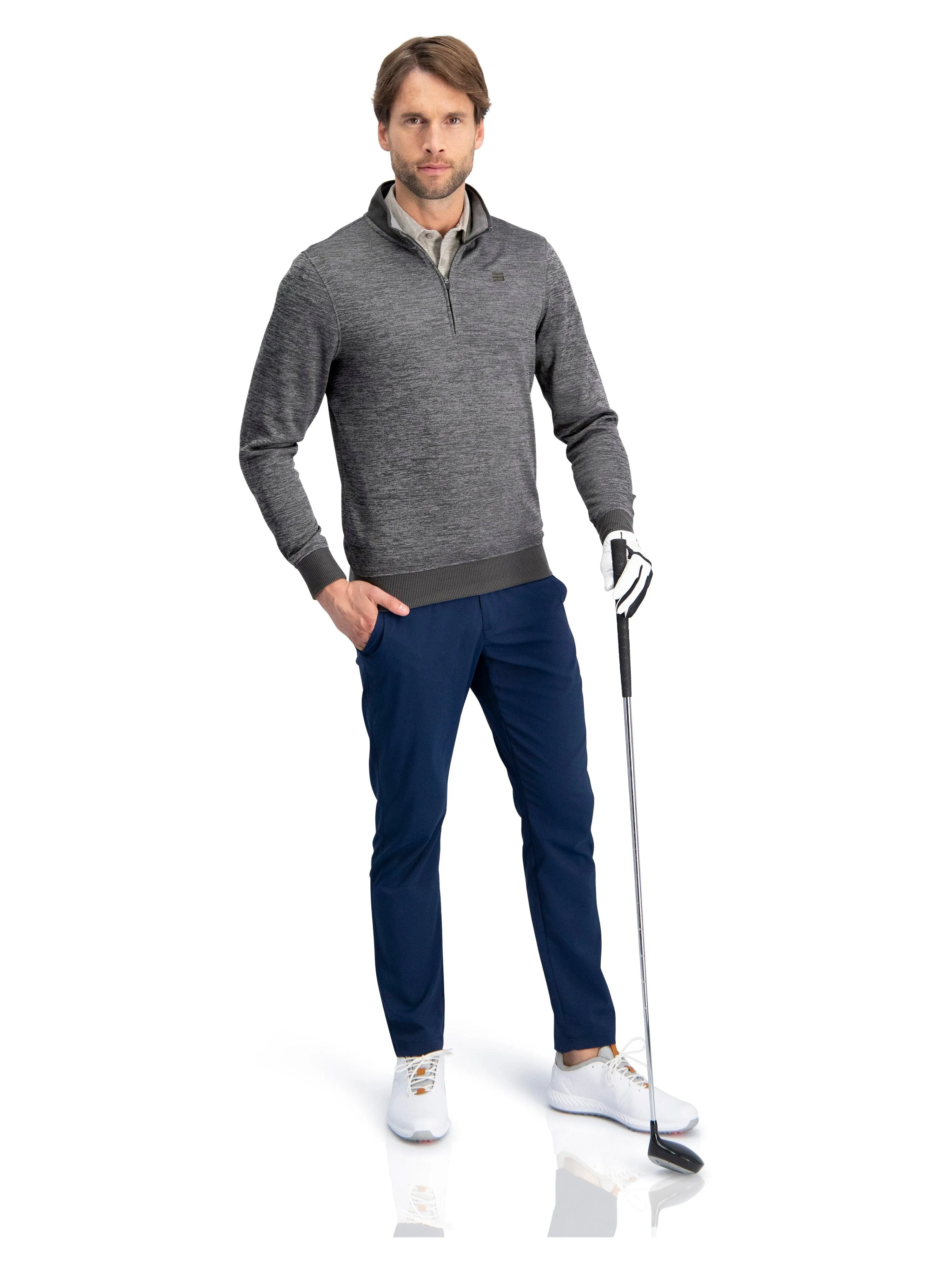 Fleece Dry Fit Pullover 1/4 Zip Golf Sweater - Tailored Fit