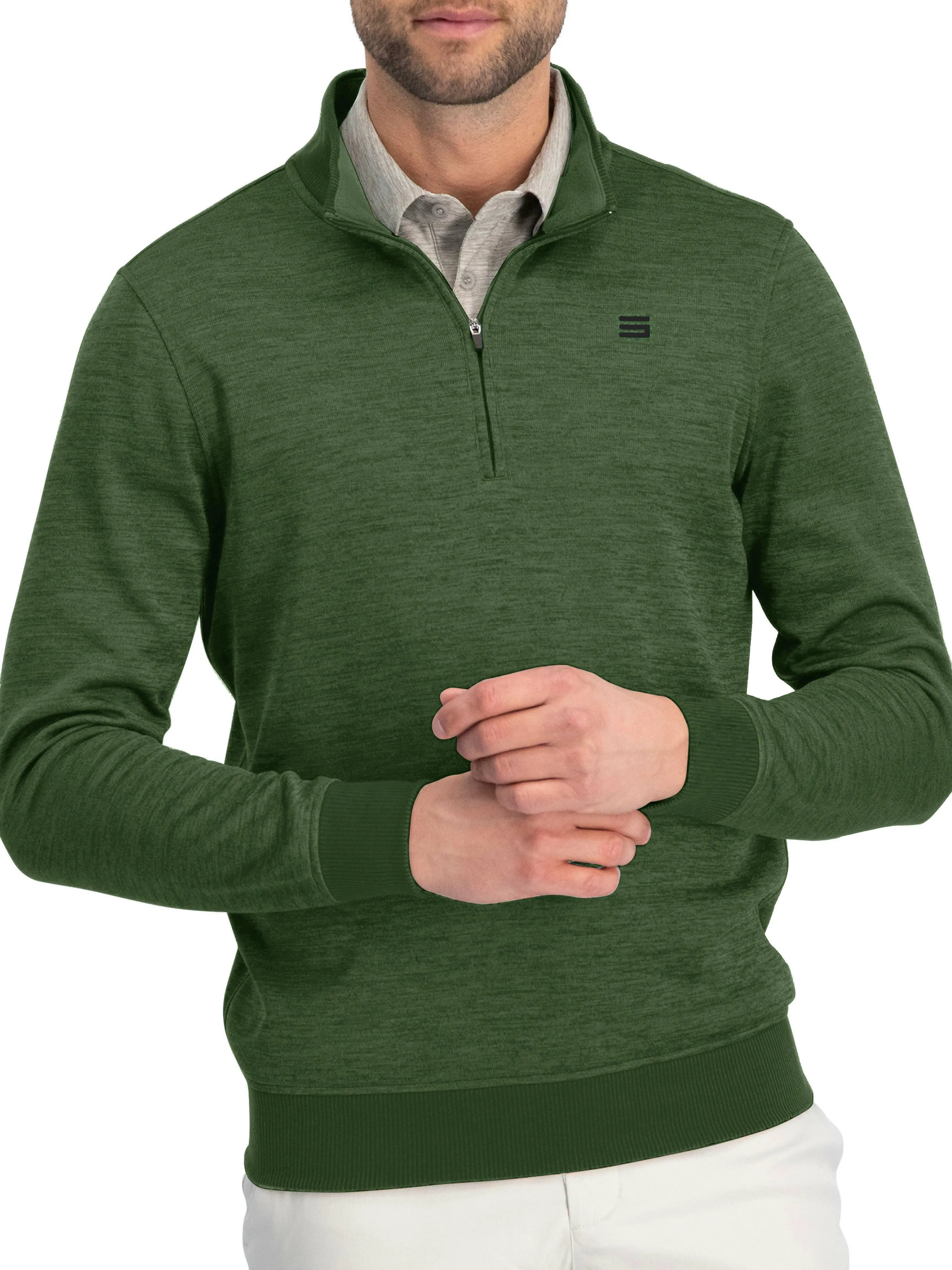 Fleece Dry Fit Pullover 1/4 Zip Golf Sweater - Tailored Fit