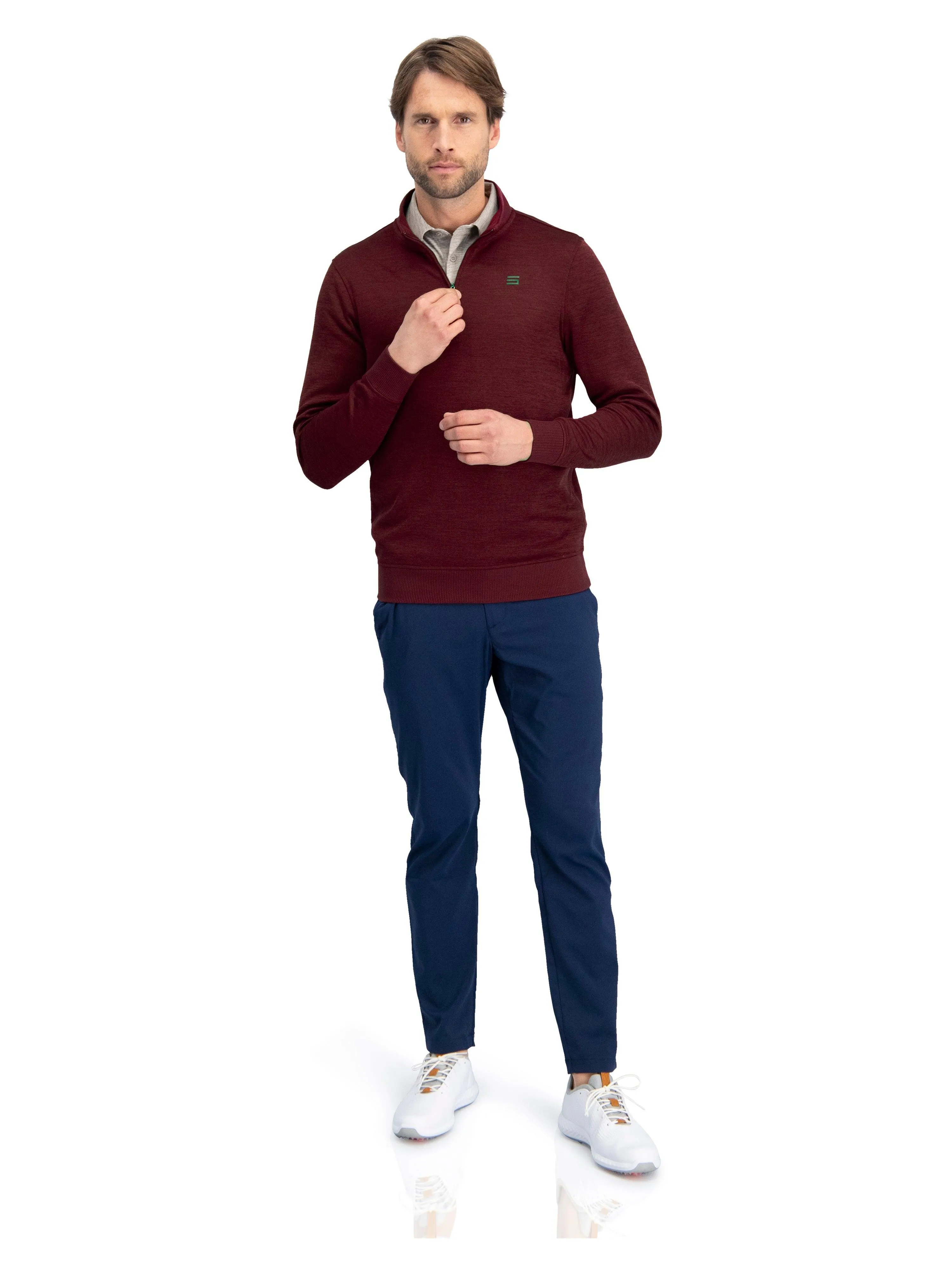 Fleece Dry Fit Pullover 1/4 Zip Golf Sweater - Tailored Fit