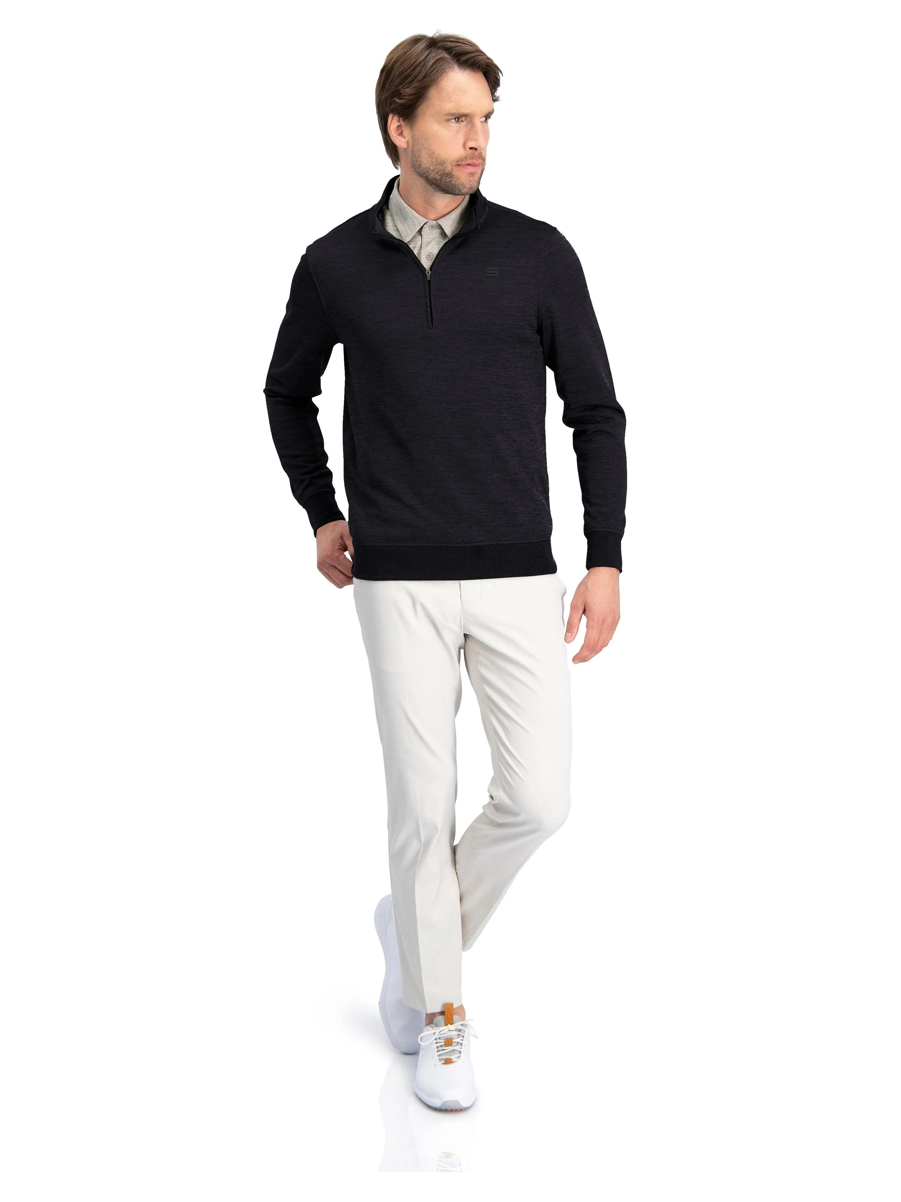 Fleece Dry Fit Pullover 1/4 Zip Golf Sweater - Tailored Fit