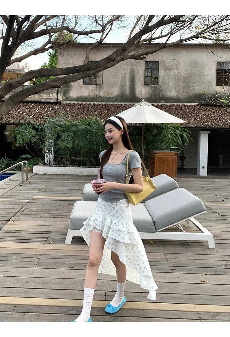 floral high skirt