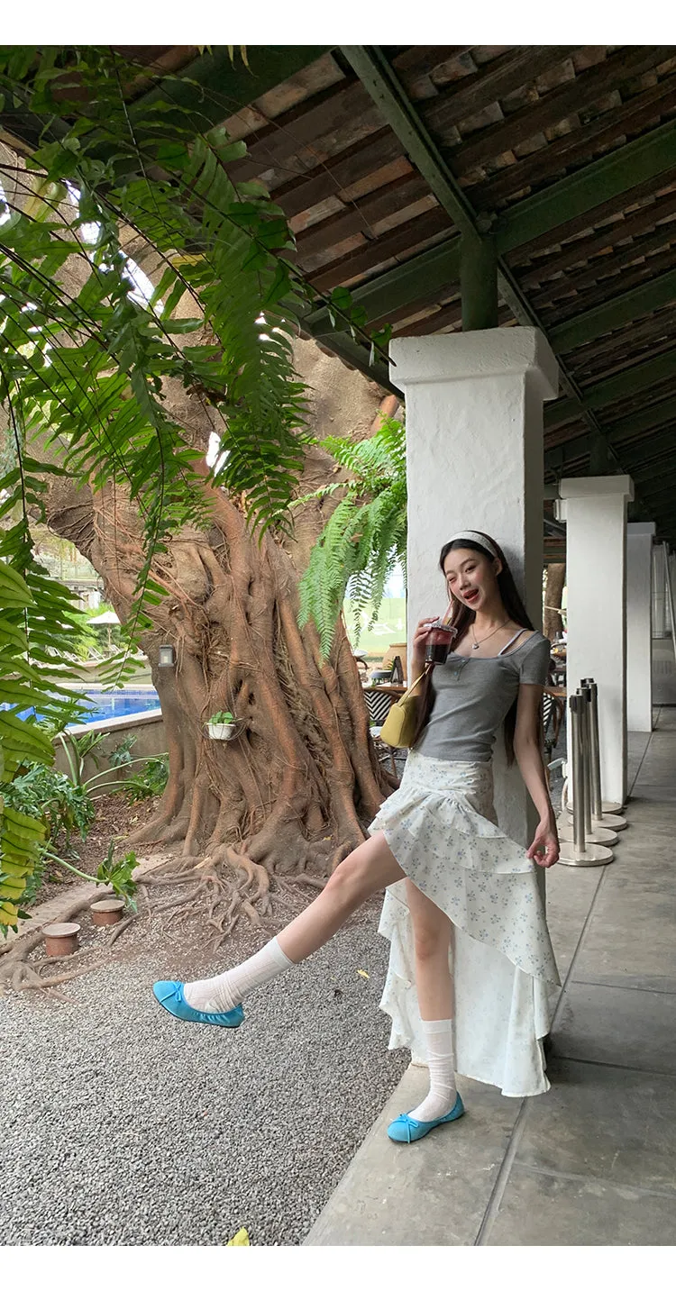 floral high skirt