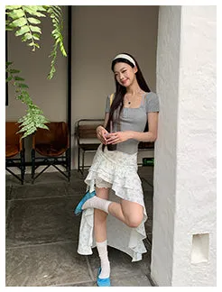 floral high skirt