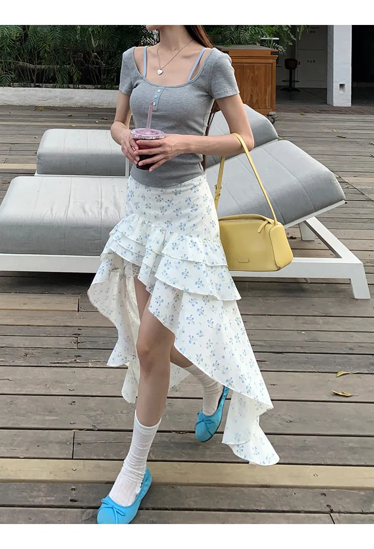 floral high skirt