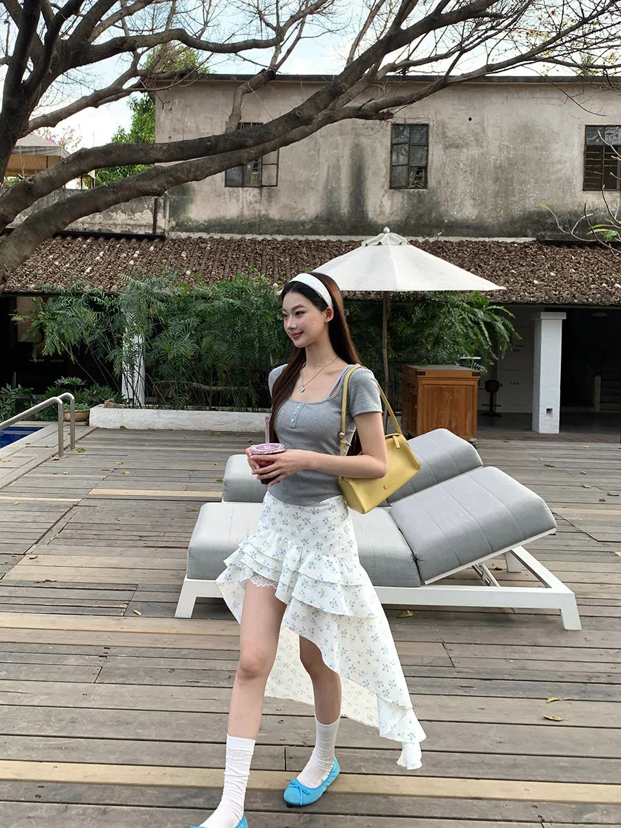 floral high skirt