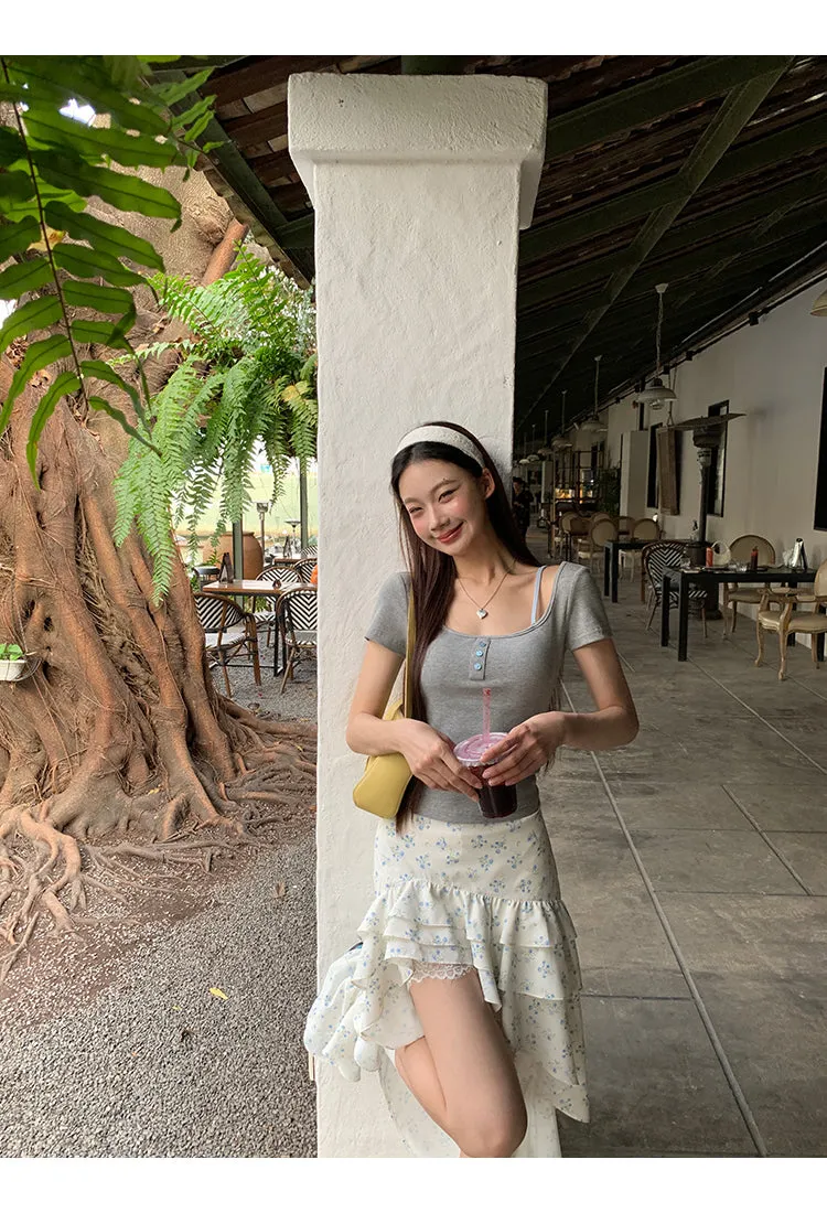 floral high skirt