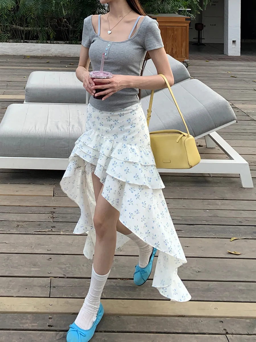 floral high skirt