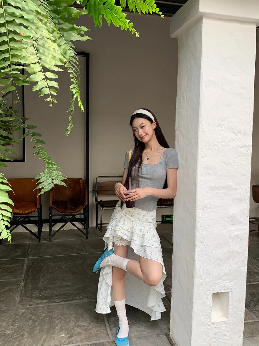 floral high skirt