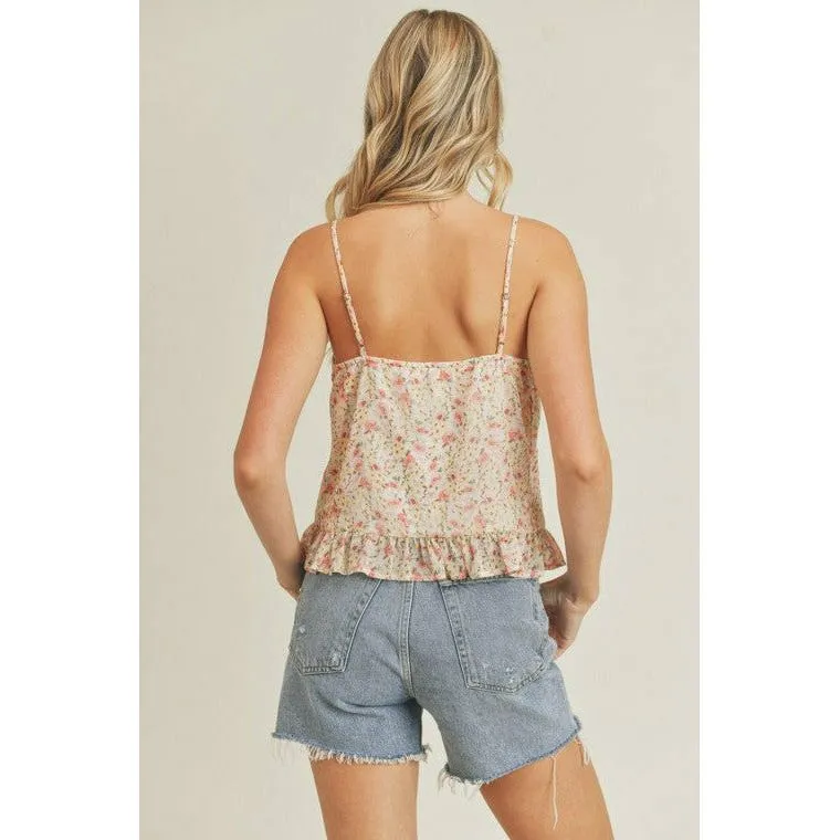 Floral Ruffle Cami Tank