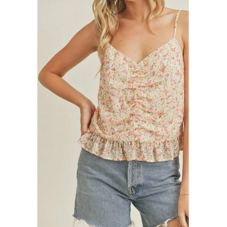 Floral Ruffle Cami Tank