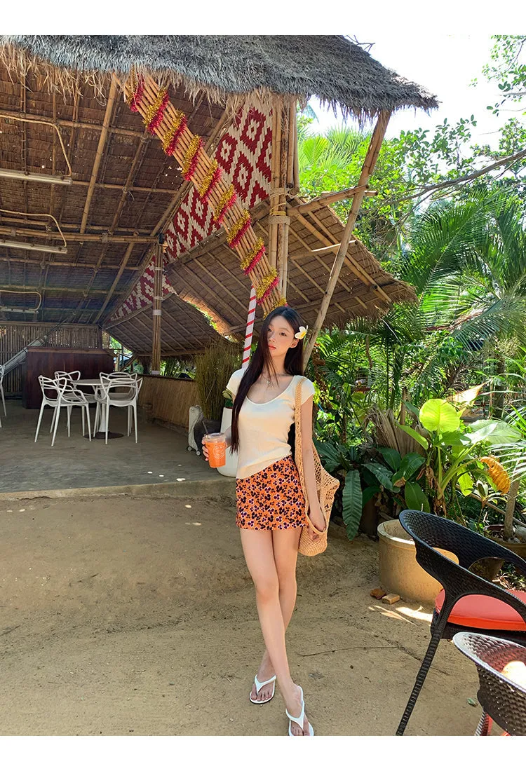 floral sheath skirt