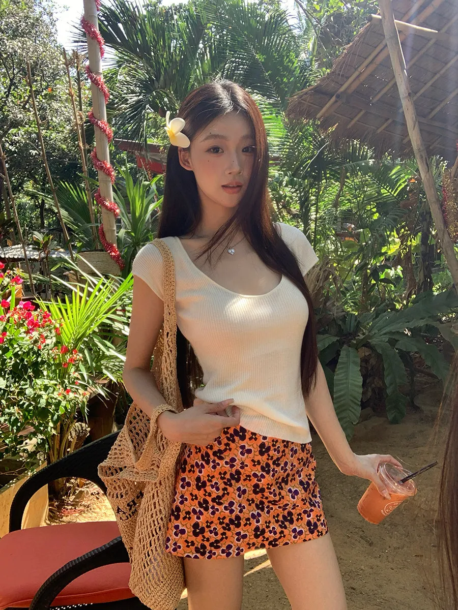 floral sheath skirt