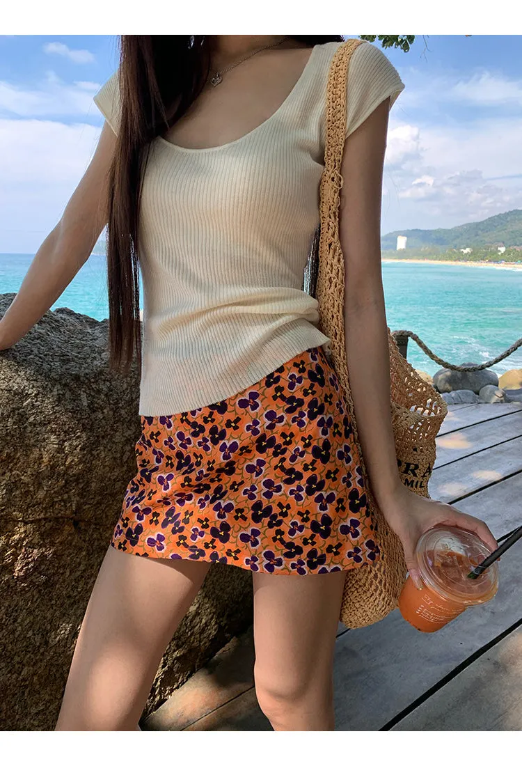 floral sheath skirt