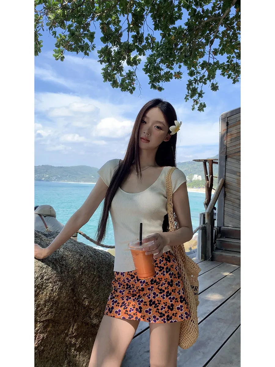floral sheath skirt