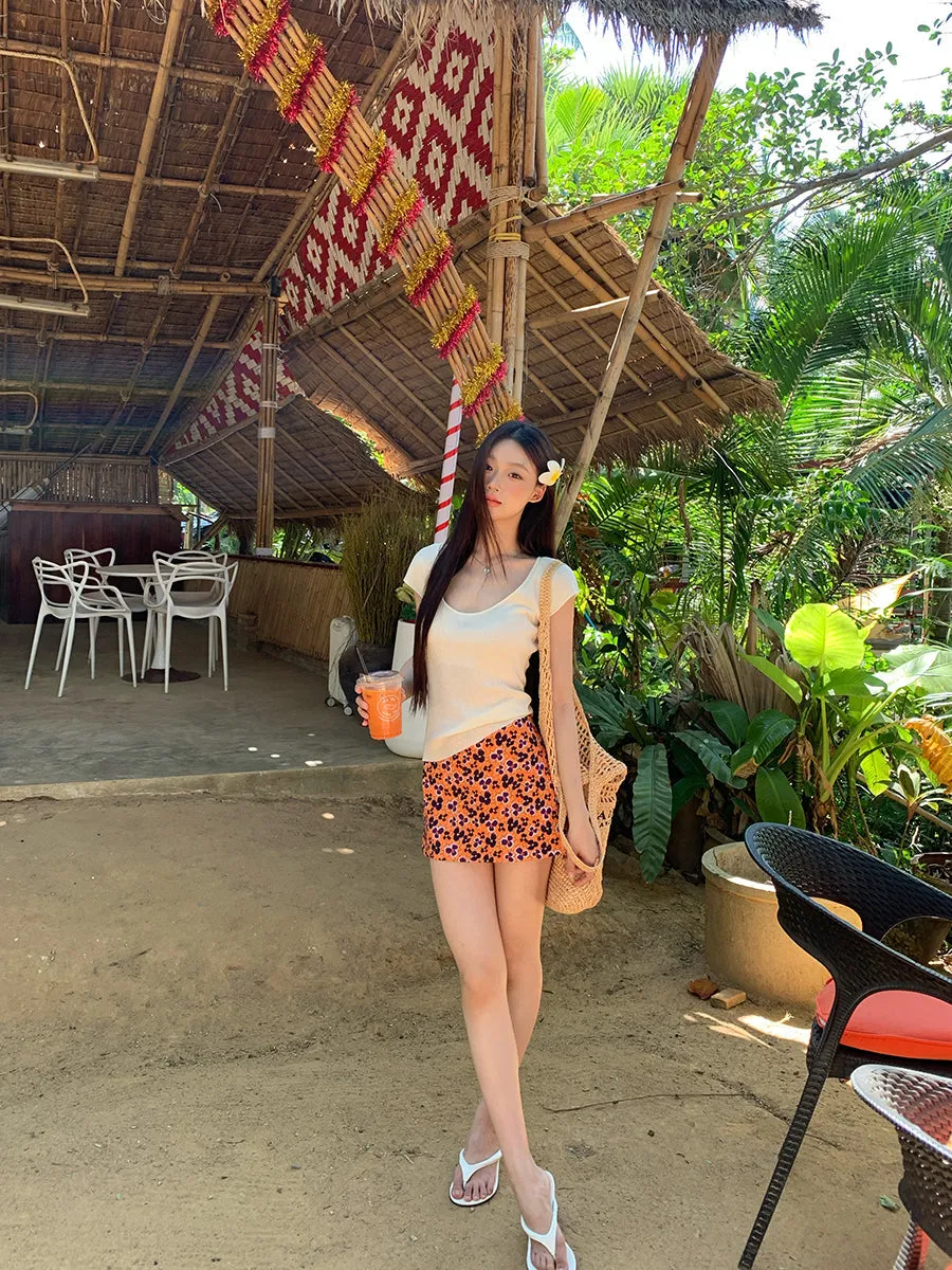 floral sheath skirt