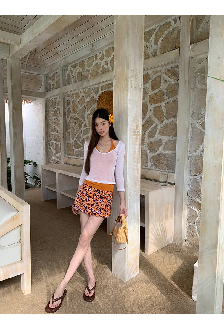 floral sheath skirt