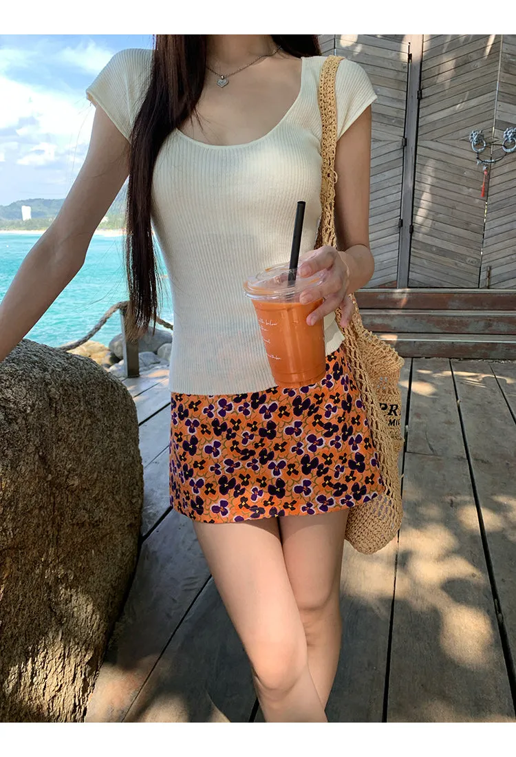 floral sheath skirt