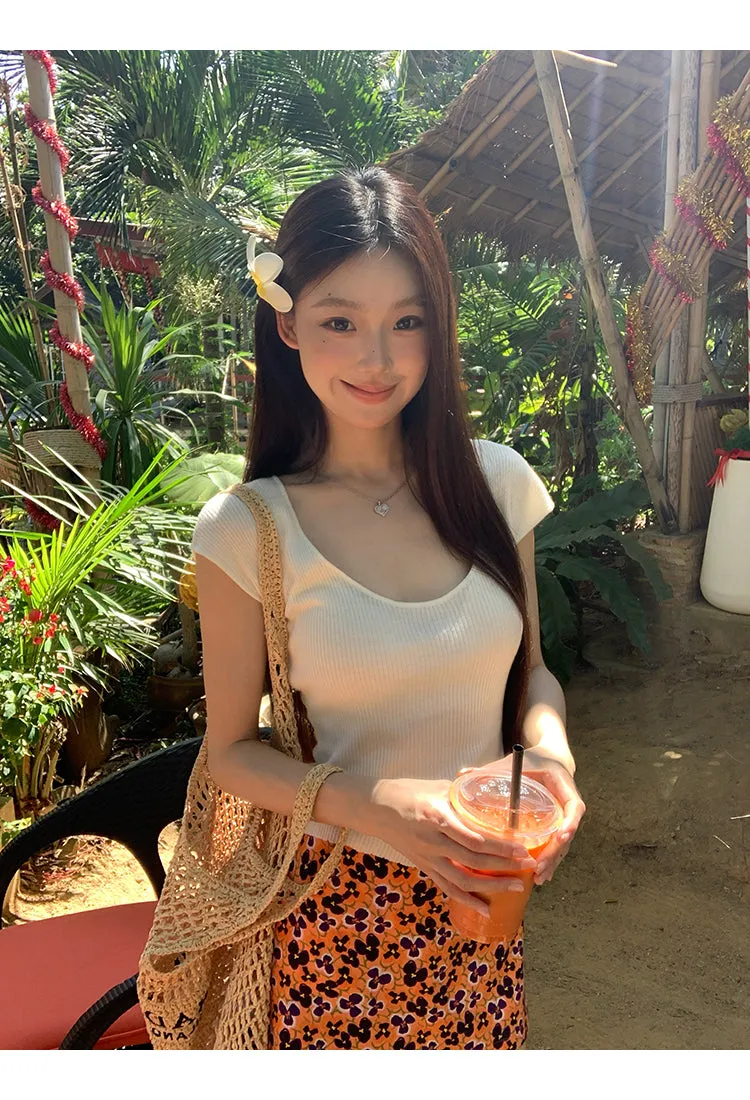 floral sheath skirt