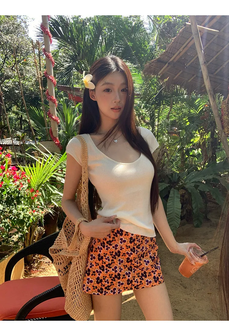 floral sheath skirt