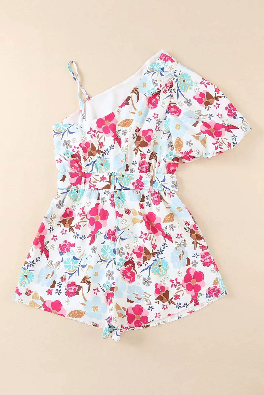 Floral Slant Shoulder Romper