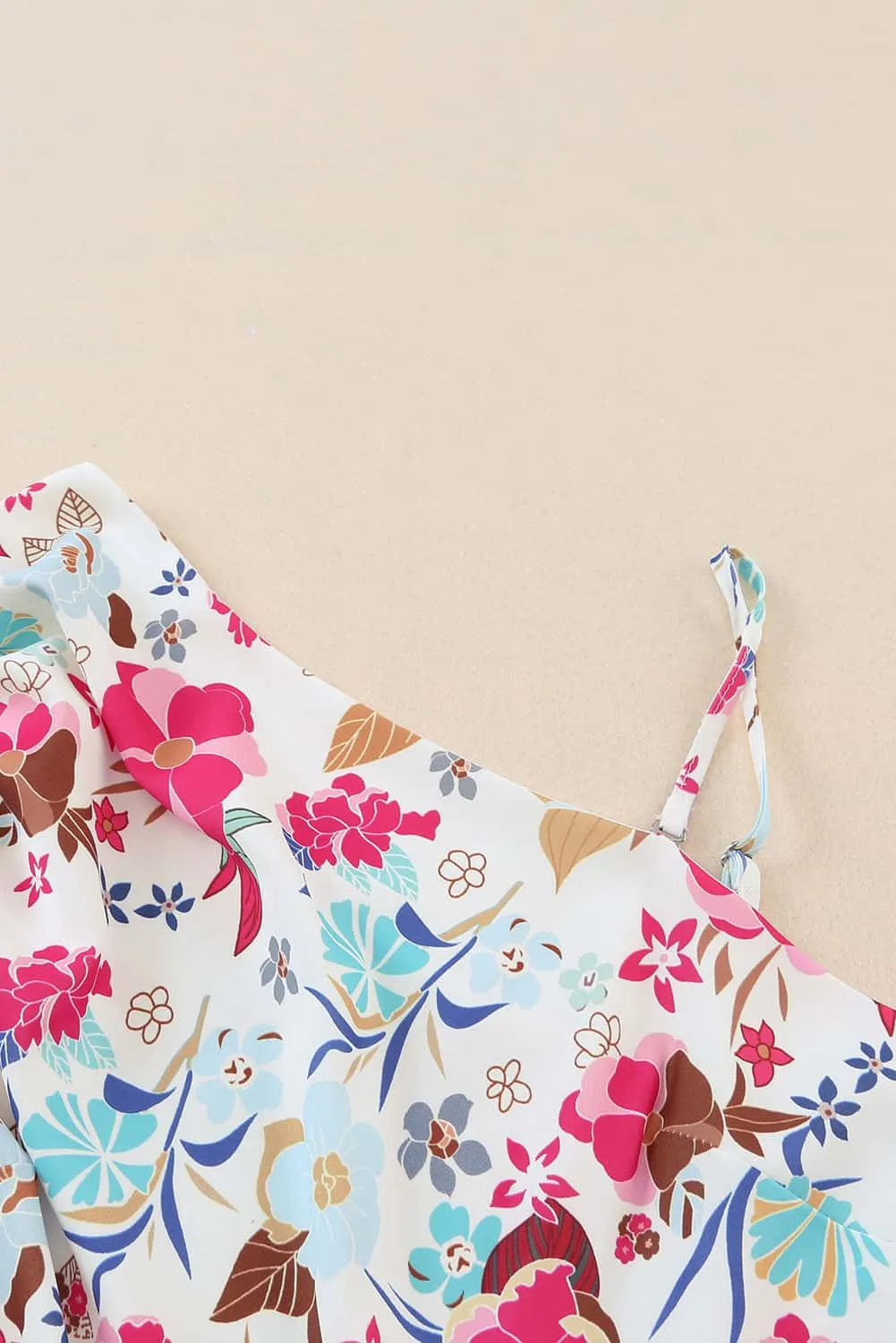 Floral Slant Shoulder Romper