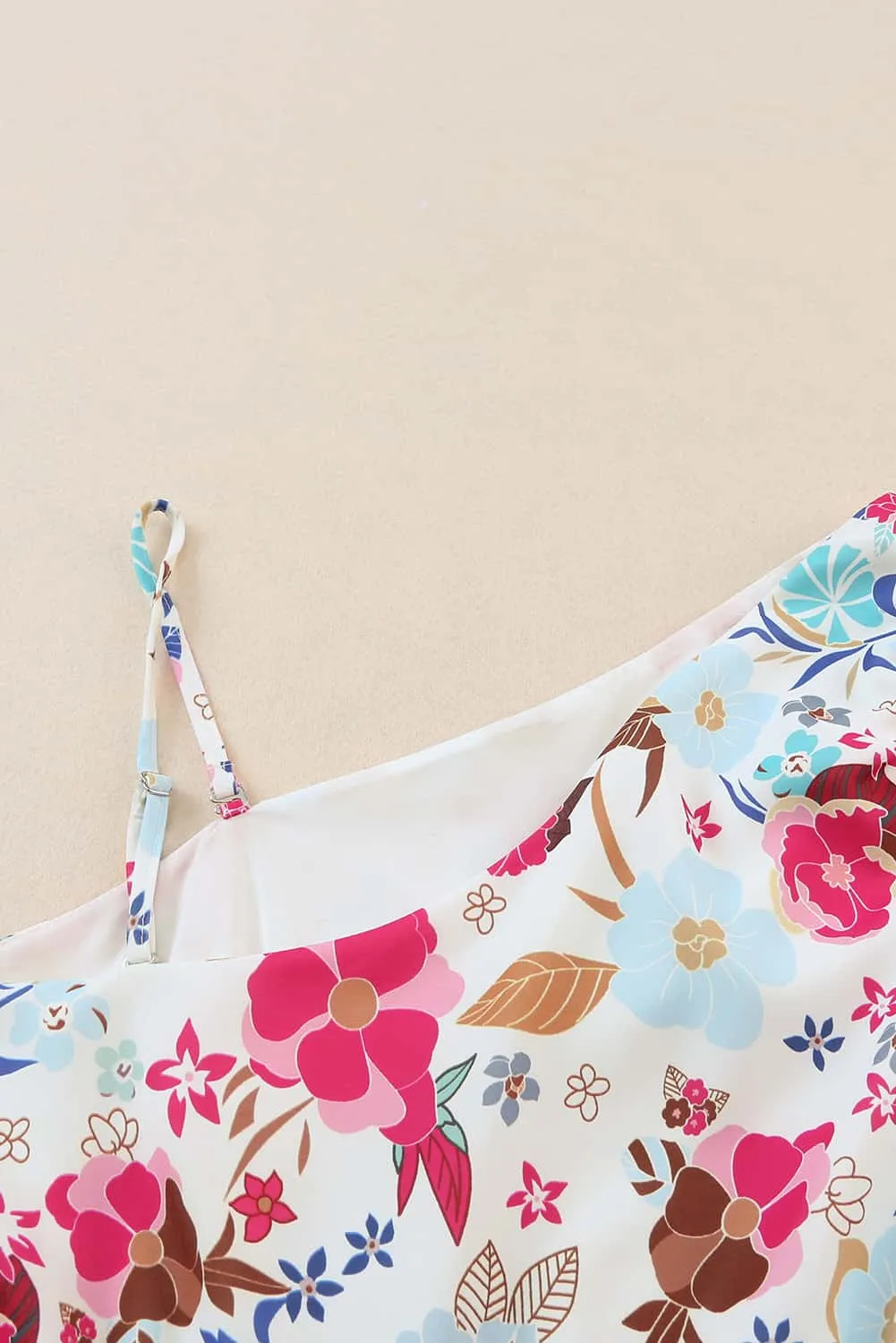 Floral Slant Shoulder Romper