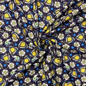 Flowers & Elephants Cotton Poplin Fabric - 58" wide
