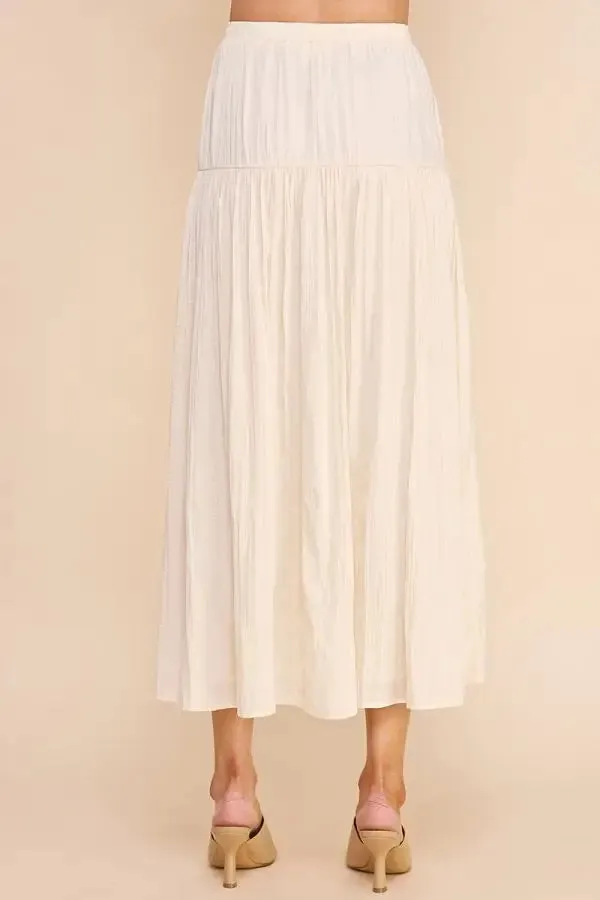 FLOWY CRINKLE SATEEN MAXI SKIRT