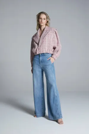 Flowy Wide Leg Tailored Jeans
