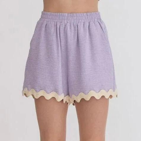 Forget Me Knot Lavendar Shorts