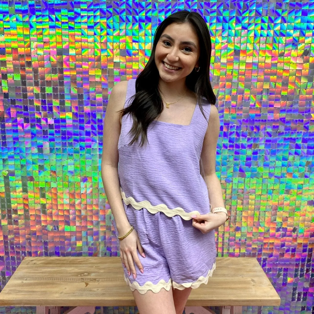 Forget Me Knot Lavendar Shorts