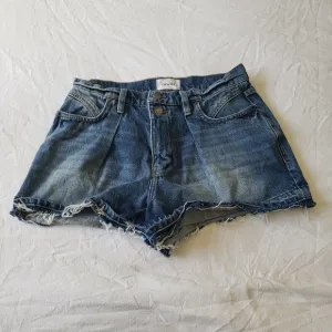 FRAME High Waist Mosaic Shorts Size 28 Raw Hem MSRP $210 Mesa Wash