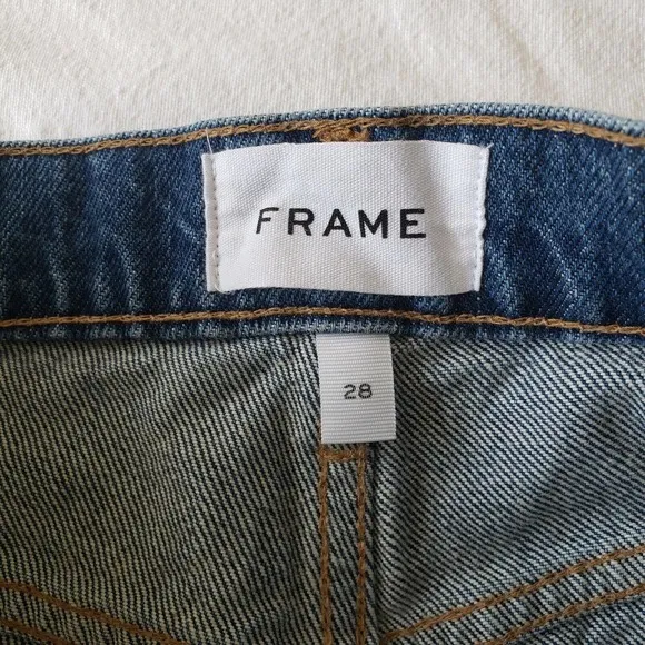 FRAME High Waist Mosaic Shorts Size 28 Raw Hem MSRP $210 Mesa Wash