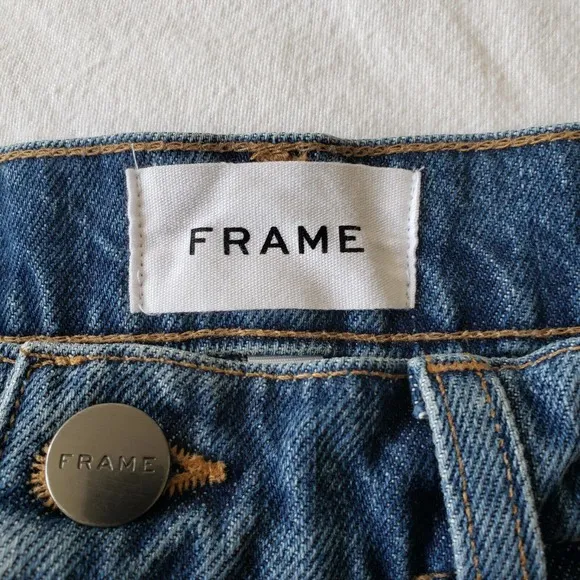 FRAME High Waist Mosaic Shorts Size 28 Raw Hem MSRP $210 Mesa Wash