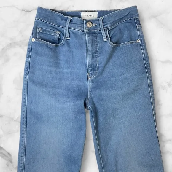 FRAME Le Sylvie Slender Straight Jeans in Lapis Womens Sz 26