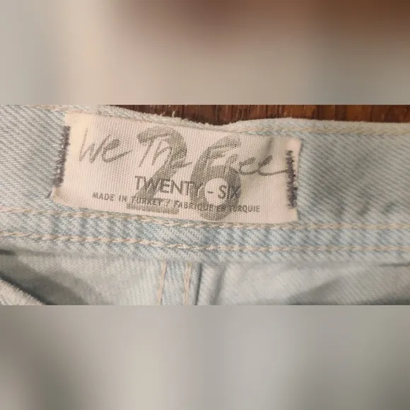 Free People Maggie Straight Leg Mid Rise Distressed Denim Jeans