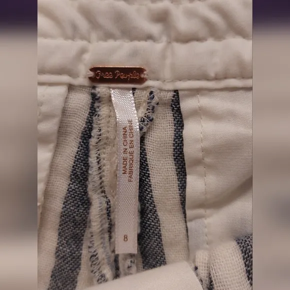 Free People Striped Linen Shorts