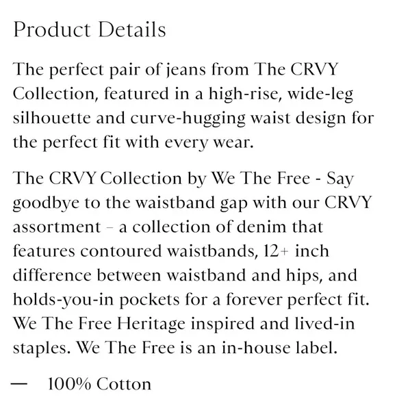 Free People We The Free CRVY Wide-Leg Jeans