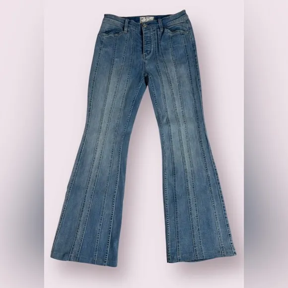 Free People, Wide Leg High Rise Jeans, Size 28