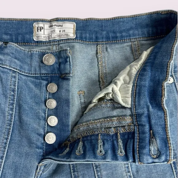 Free People, Wide Leg High Rise Jeans, Size 28