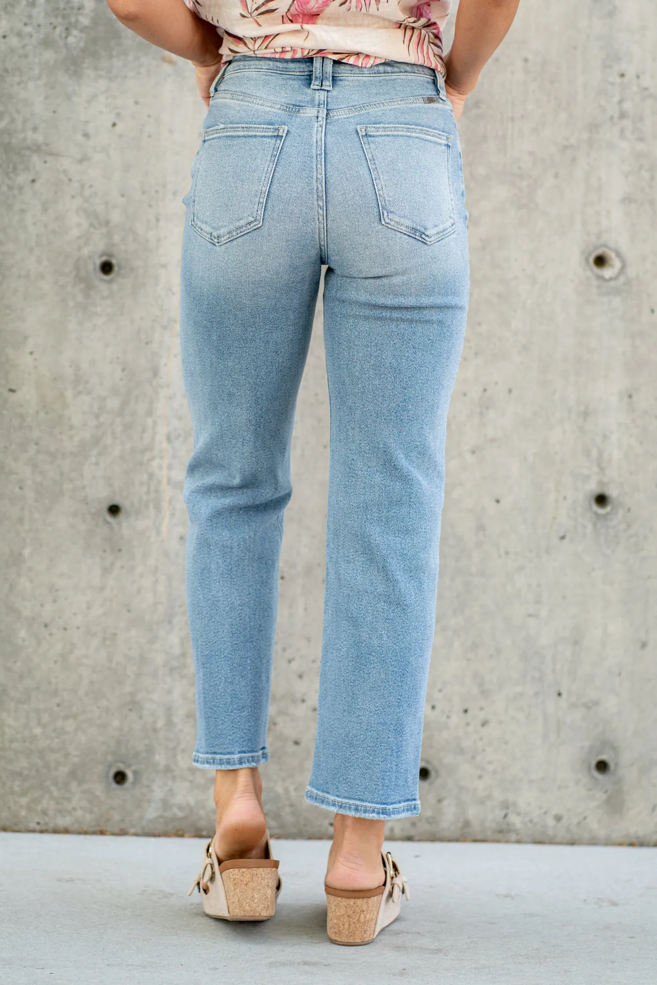 Free Spirit High Rise Cross Over Waist Straight Leg