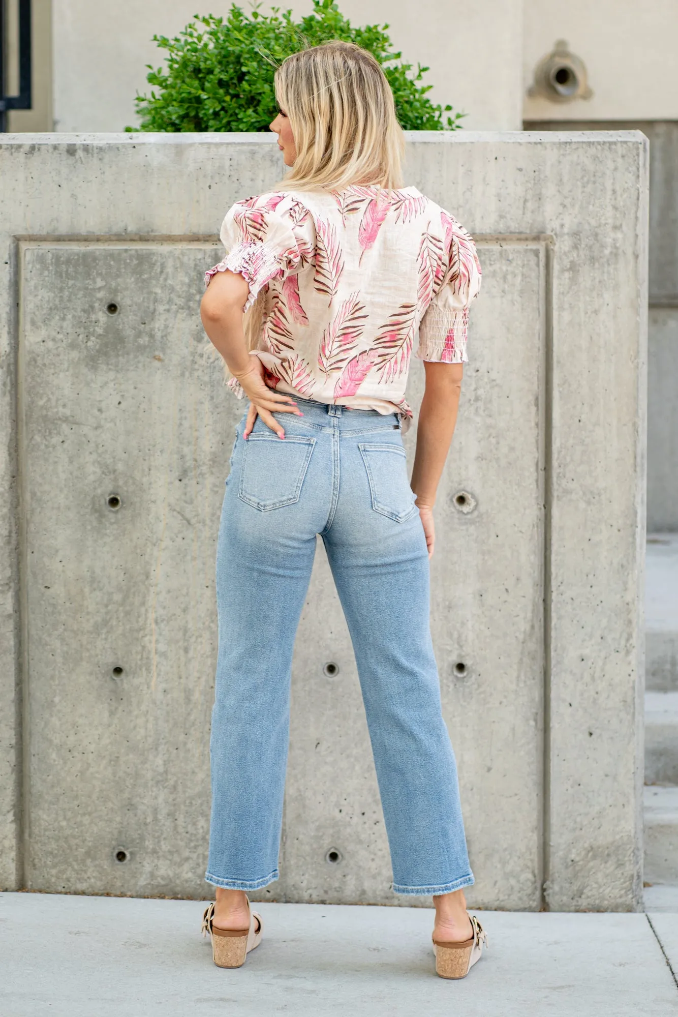 Free Spirit High Rise Cross Over Waist Straight Leg