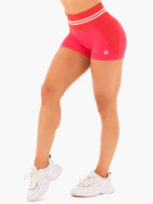 Freestyle Seamless High Waisted Shorts - Red