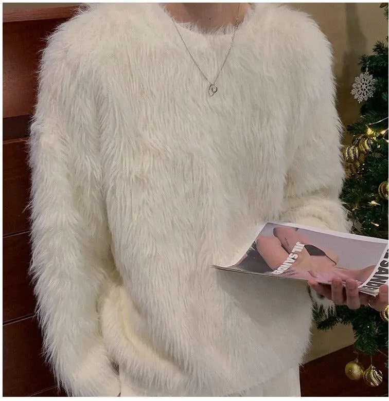 Fuzzy Fleece Pullover Sweater