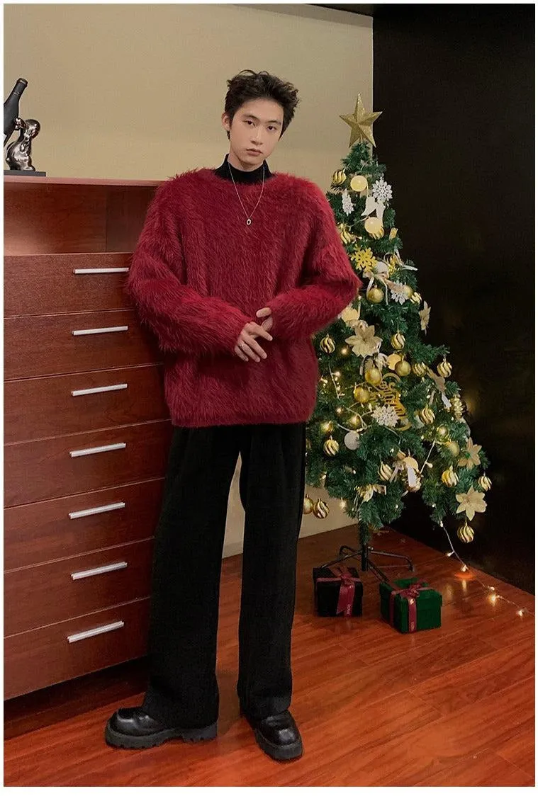 Fuzzy Fleece Pullover Sweater
