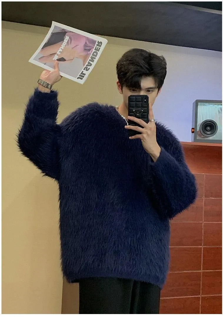 Fuzzy Fleece Pullover Sweater