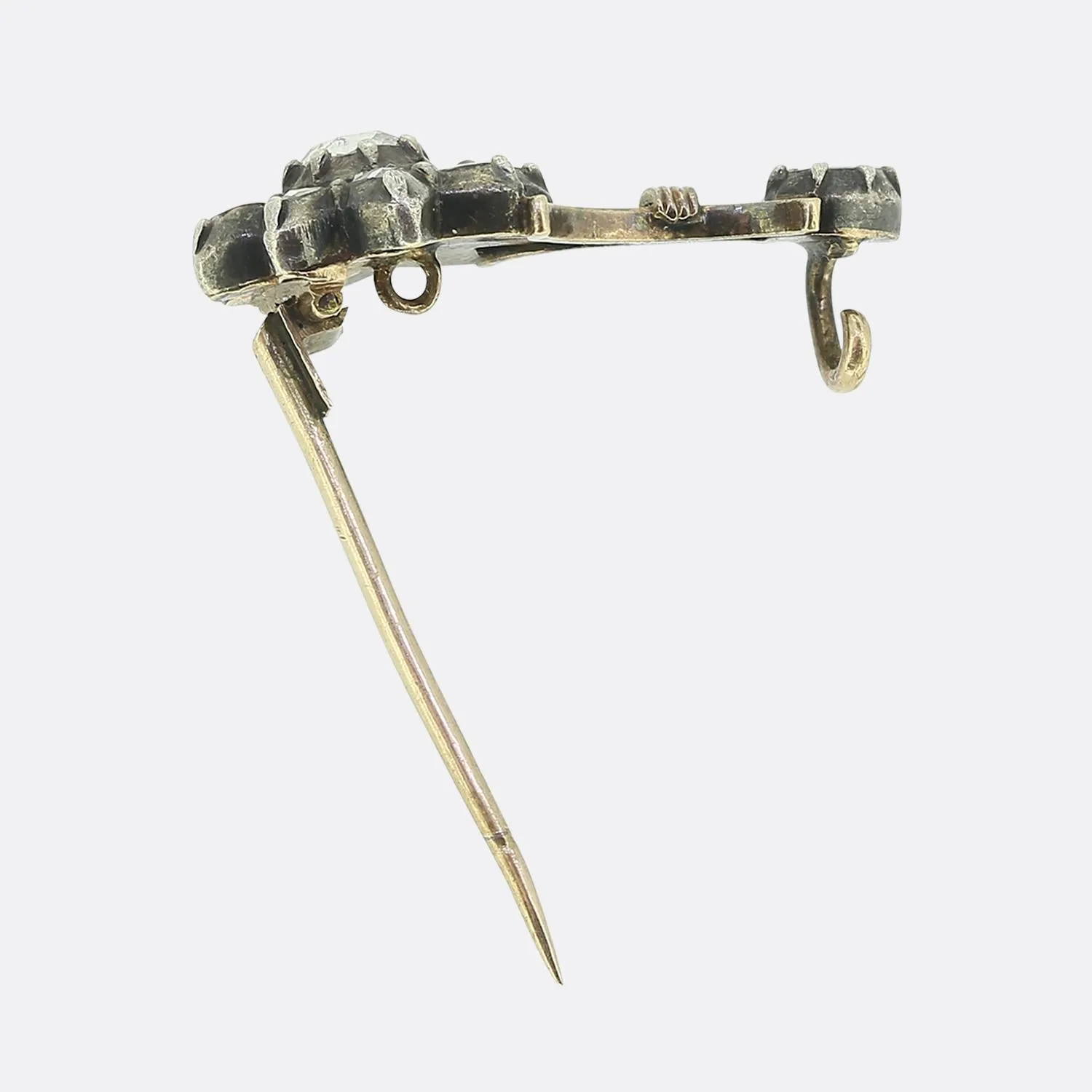 Georgian Halley's Comet Rose Cut Diamond Brooch
