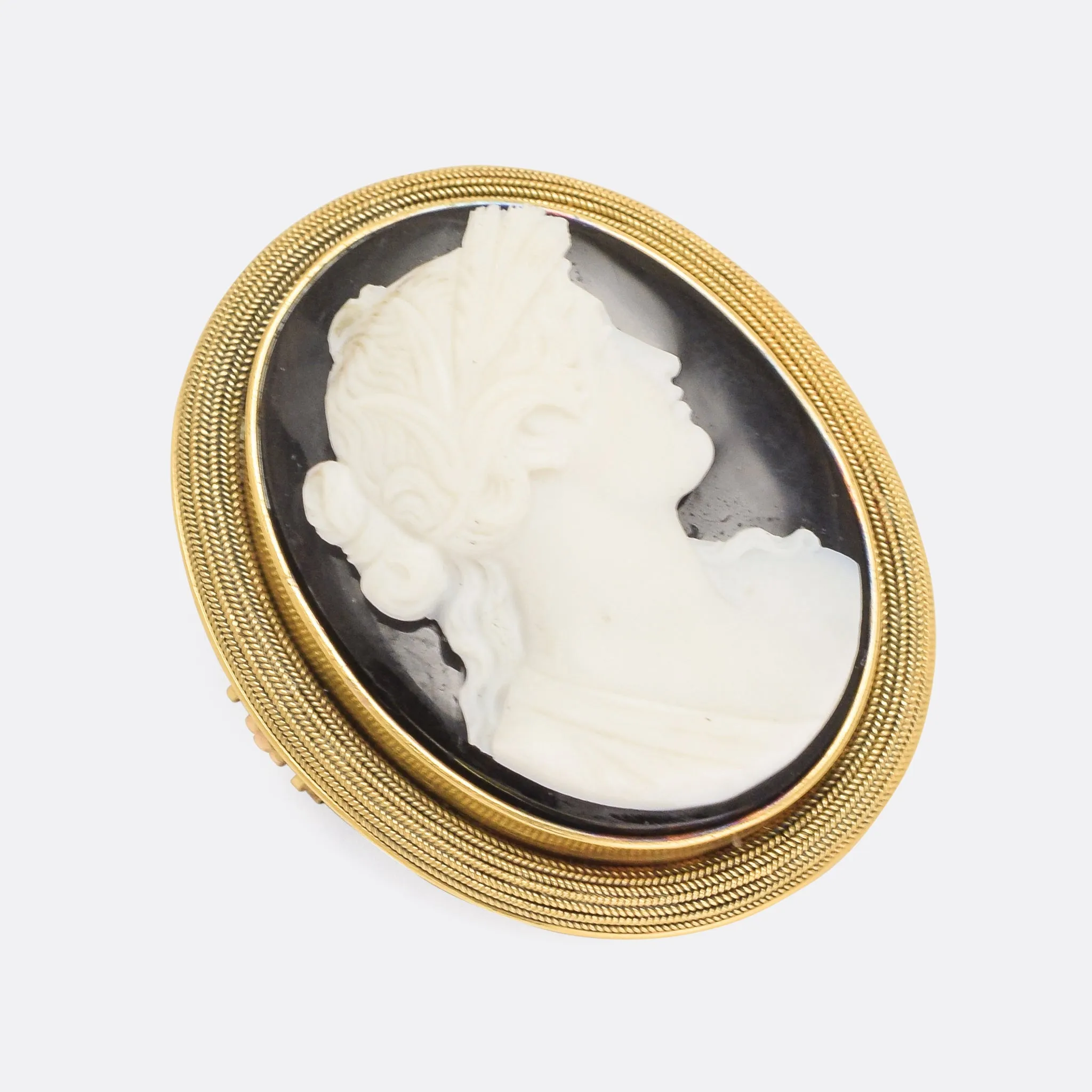 Georgian Onyx "Demeter" Cameo Brooch