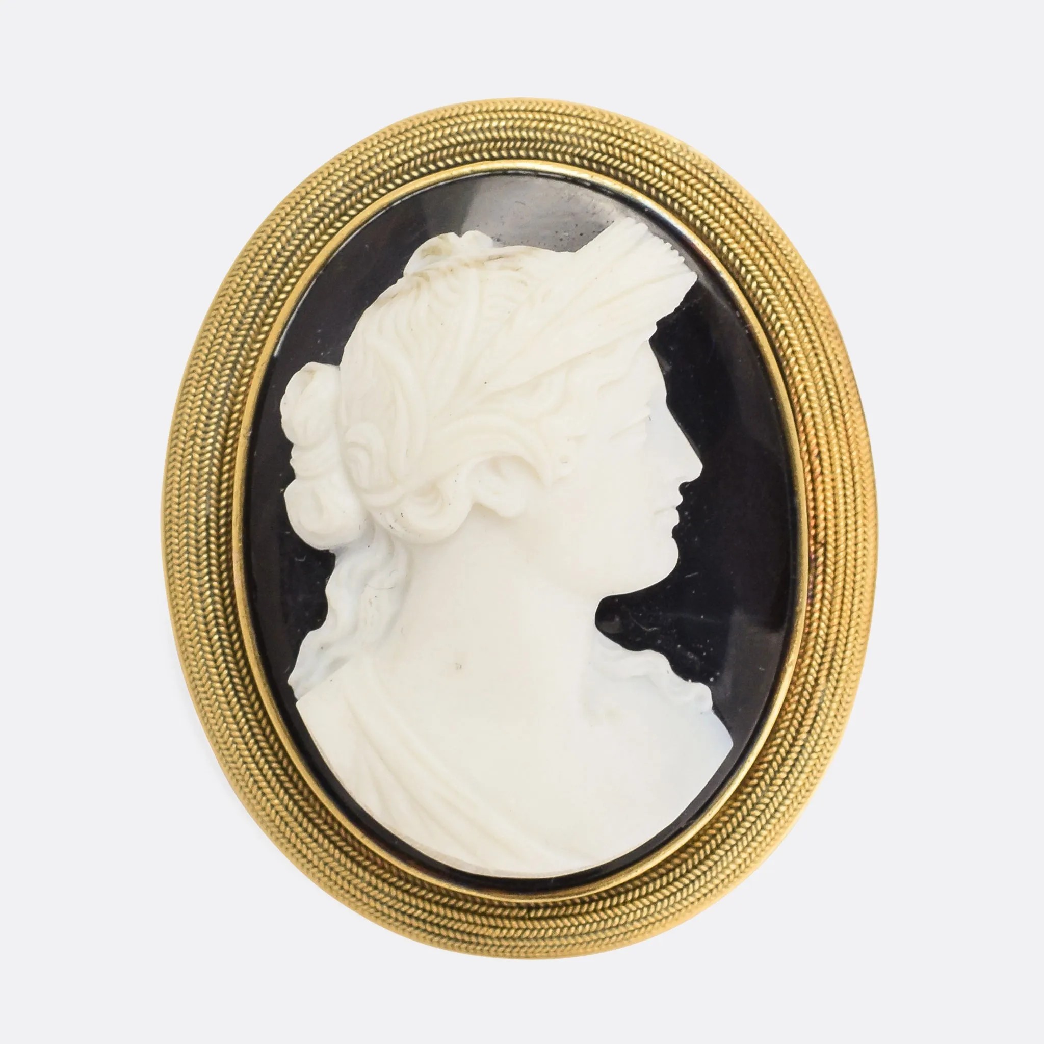 Georgian Onyx "Demeter" Cameo Brooch